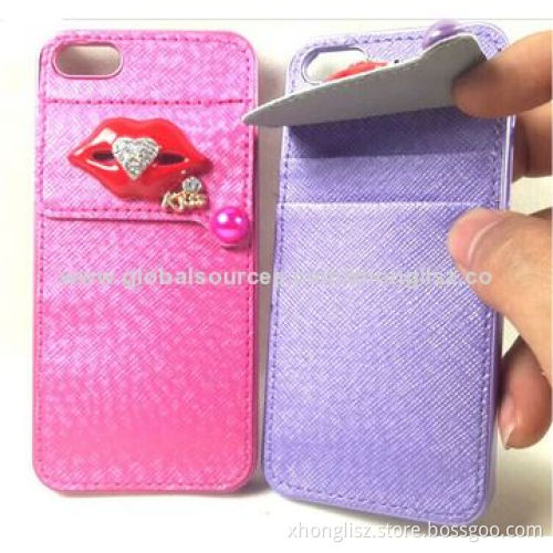 Cute card holder series PU leather case for iPhone 5/5s, OEM are welcomed